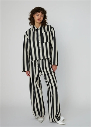 Striped skjorte in cotton Black/Creme Stella Nova 